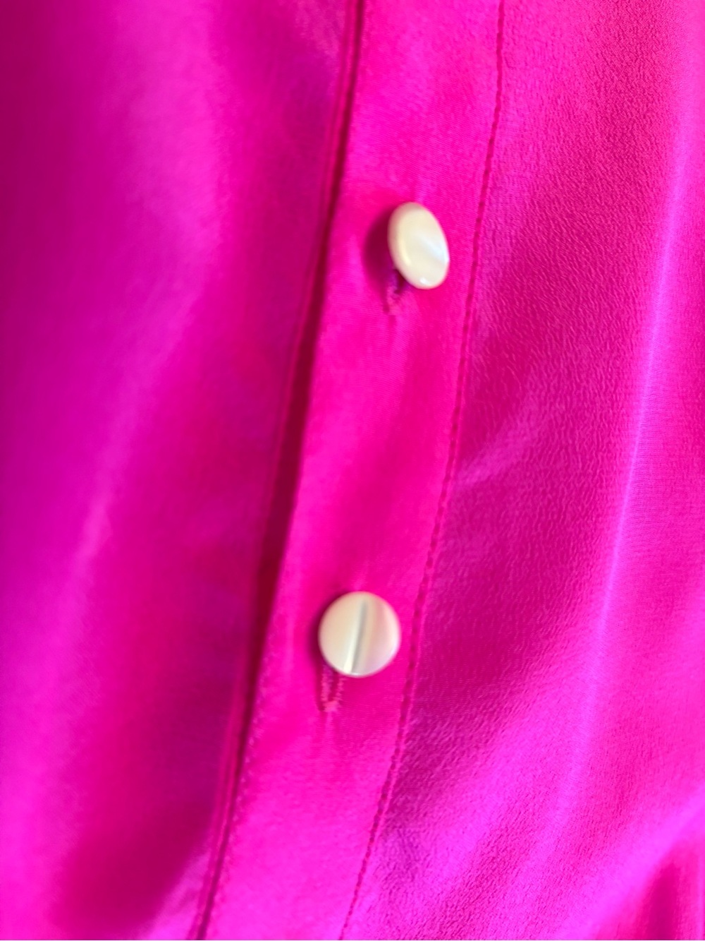 J. Crew Vibrant Fuchsia Button-Front Blouse Size 10. EXCELLENT CONDITION - Picture 5 of 6